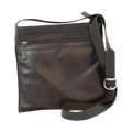 Borsa a tracolla in pelle tmoro verde scuro con zip e tracolla