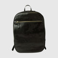 Zaino in pelle nero con tasca frontale a zip