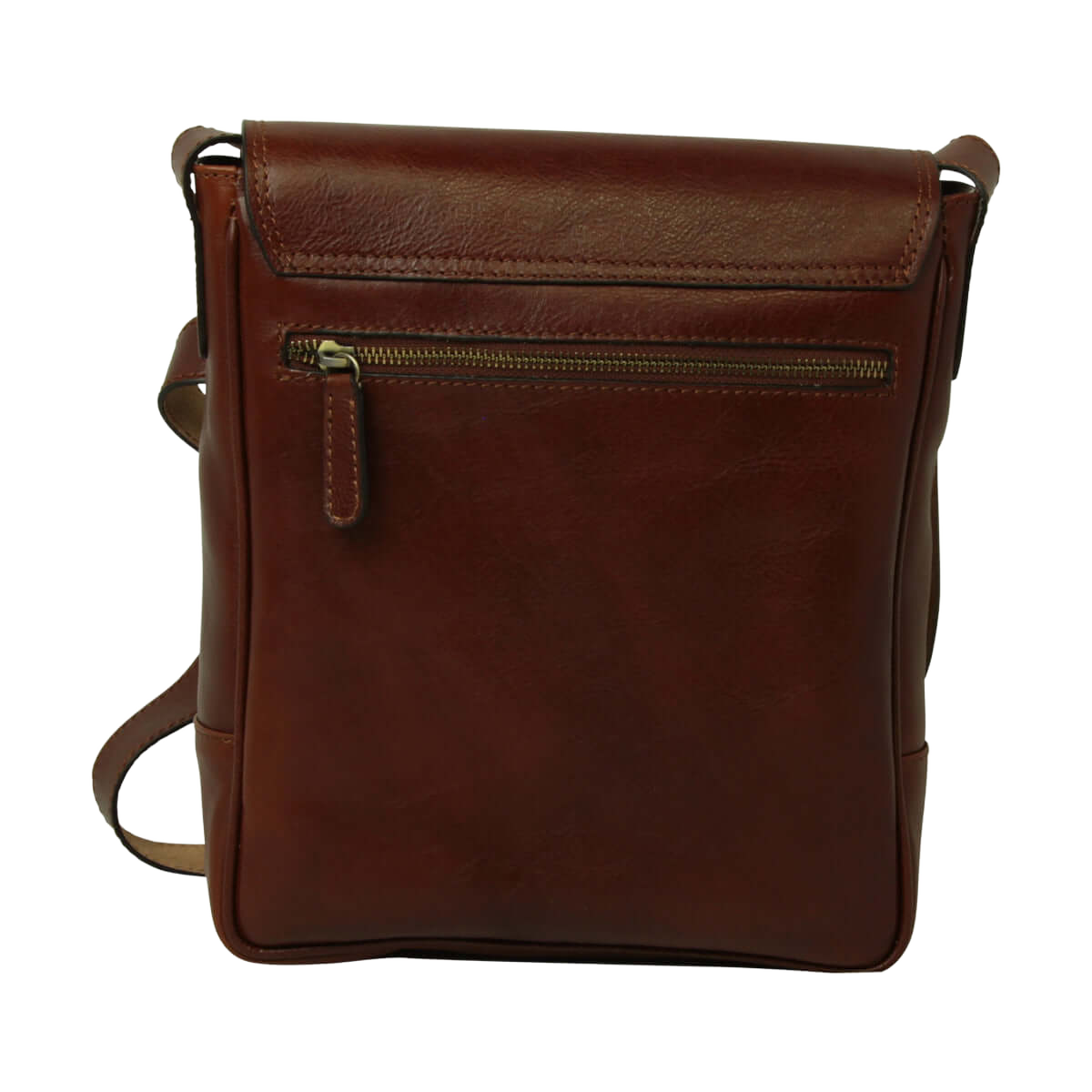 Borsa in pelle marrone per I-Pad con tasca frontale e zip