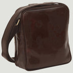 Borsa messenger piccola in pelle marrone scuro con zip superiore e tracolla