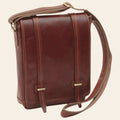 Borsa messenger marrone con doppia chiusura magnetica e tracolla regolabile