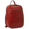 Zaino in pelle rossa con zip anteriore e tracolla regolabile