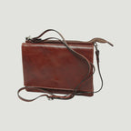 Borsa a tracolla in pelle marrone Old Angler, piccola, con tracolla regolabile