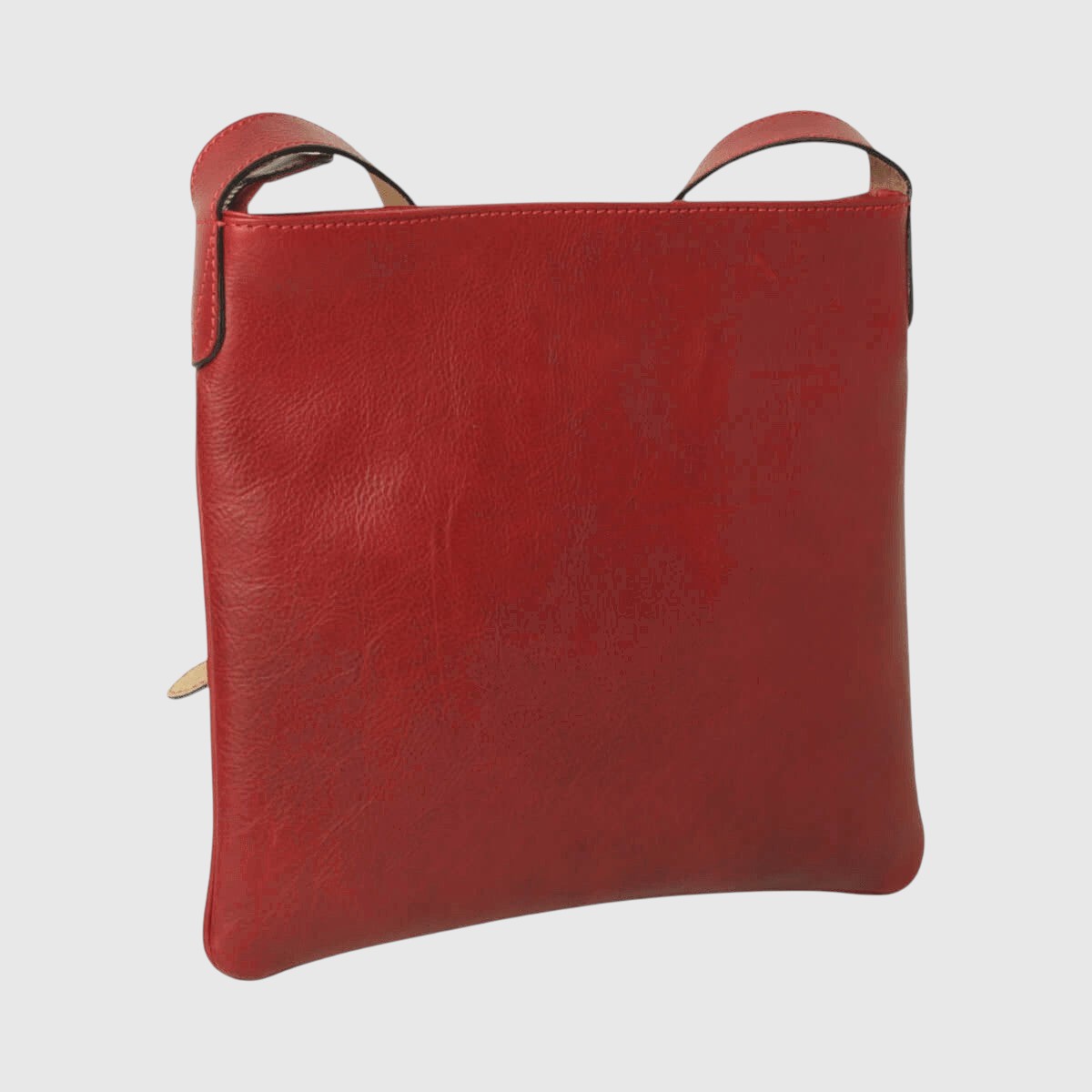 Borsa a tracolla in pelle rossa grande, rettangolare con manico superiore