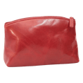 Astuccio beauty in pelle rossa con zip laterale