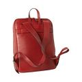 Zaino in pelle rosso con spallacci regolabili e manici superiori