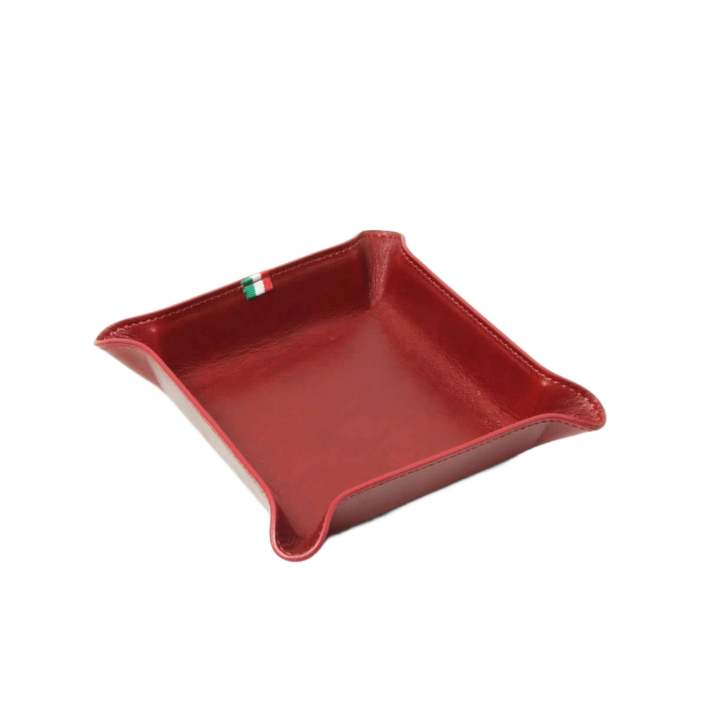 Portamonete in pelle piccolo rosso, forma a stella con bordi arrotondati