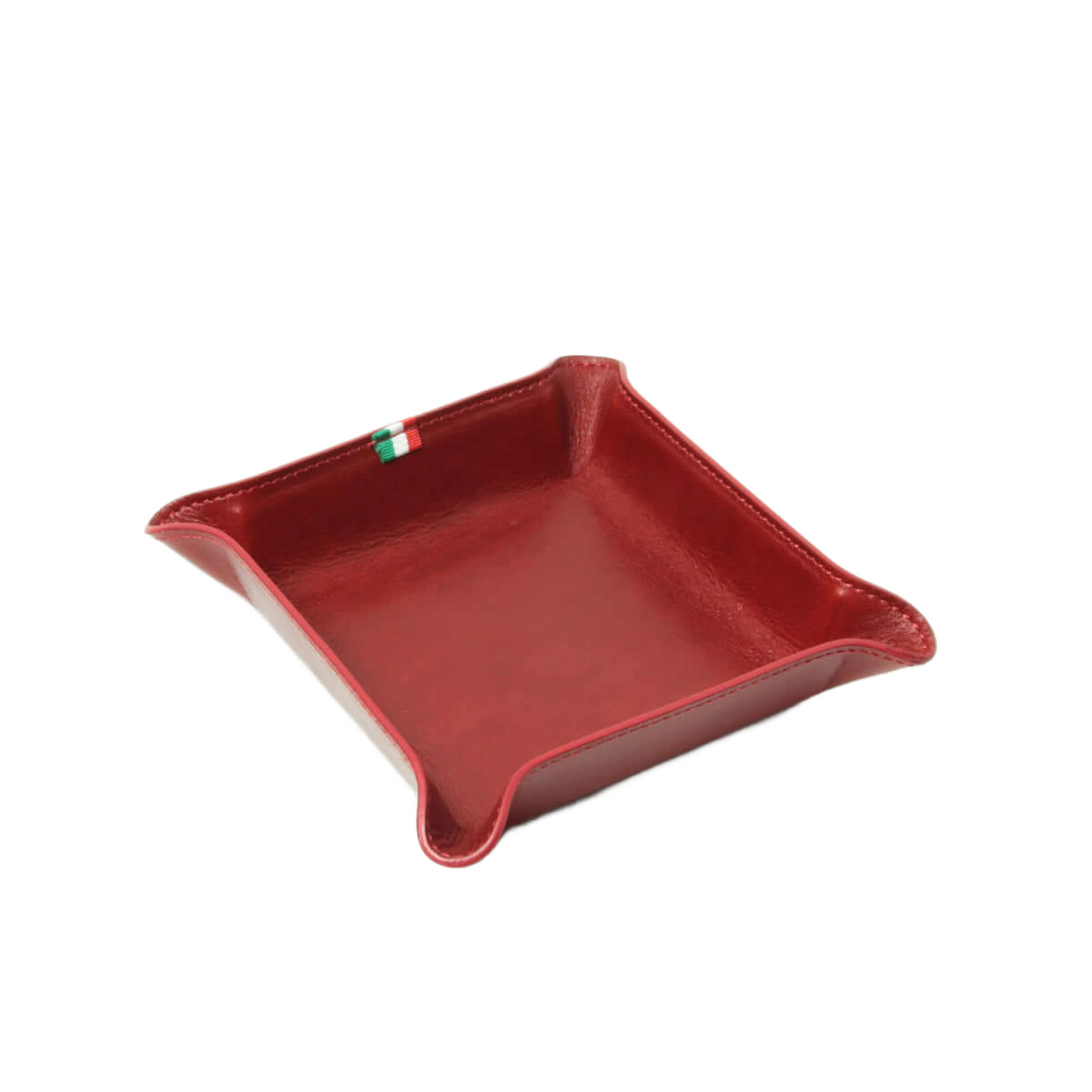 Portamonete in pelle piccolo rosso, forma a stella con bordi arrotondati