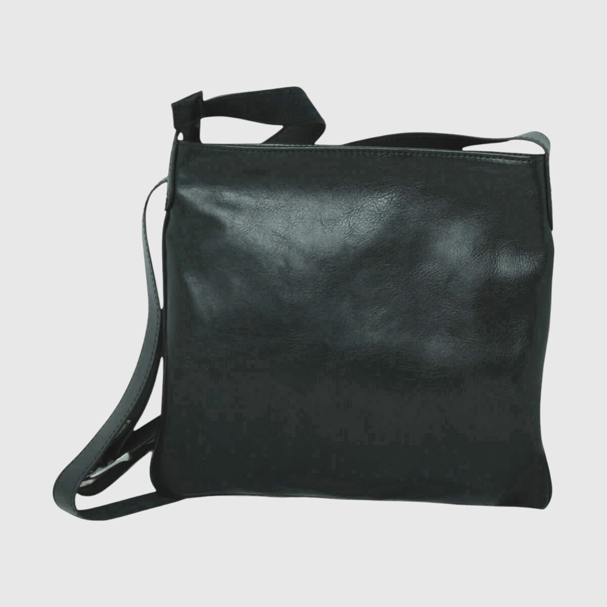 Borsa a tracolla in pelle nera grande