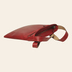 Borsa a tracolla grande rossa in pelle con fascia frontale e tracolla