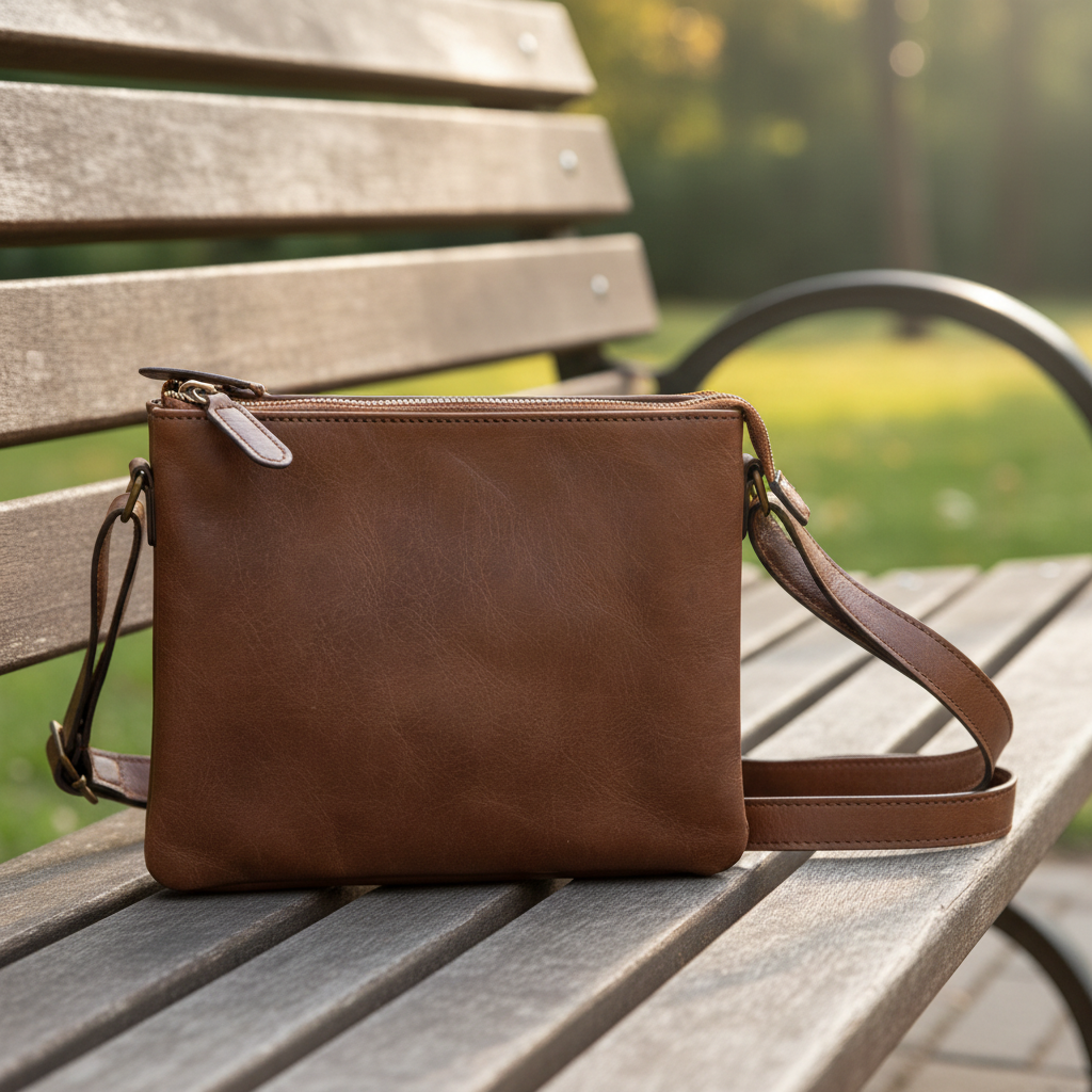 Full Grain Calf Leather Shoulder Bag Brown | Old Angler