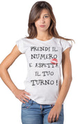 T-shirt Donna Slub Cotone Bio 'Prendi il Numero'