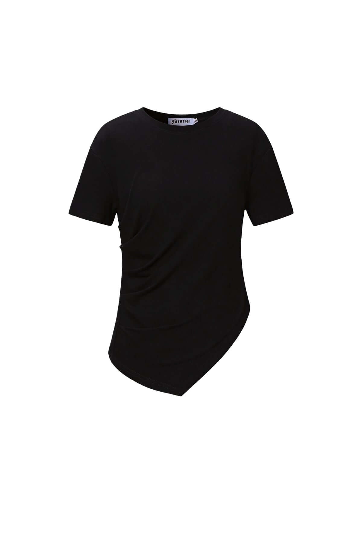 T-Shirt Asimmetrica in Cotone