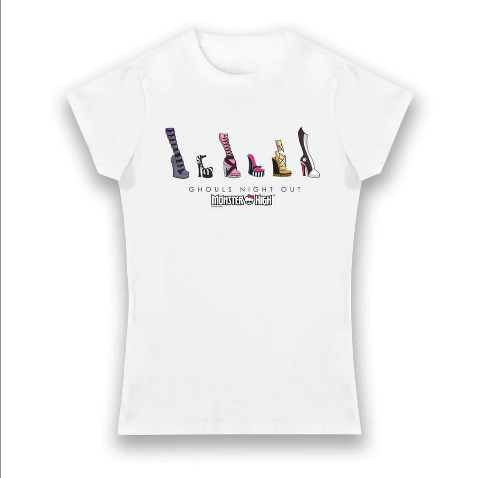 T-Shirt Donna Monster High Ghouls Night Out - Maglietta Bianca Ufficiale