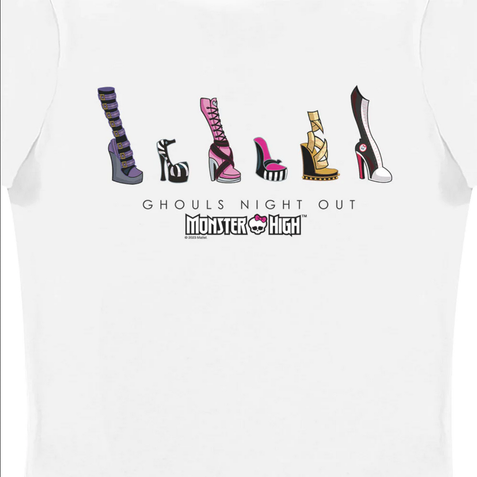 T-Shirt Donna Monster High Ghouls Night Out - Maglietta Bianca Ufficiale