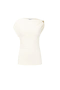 Top con spalle scoperte color oro