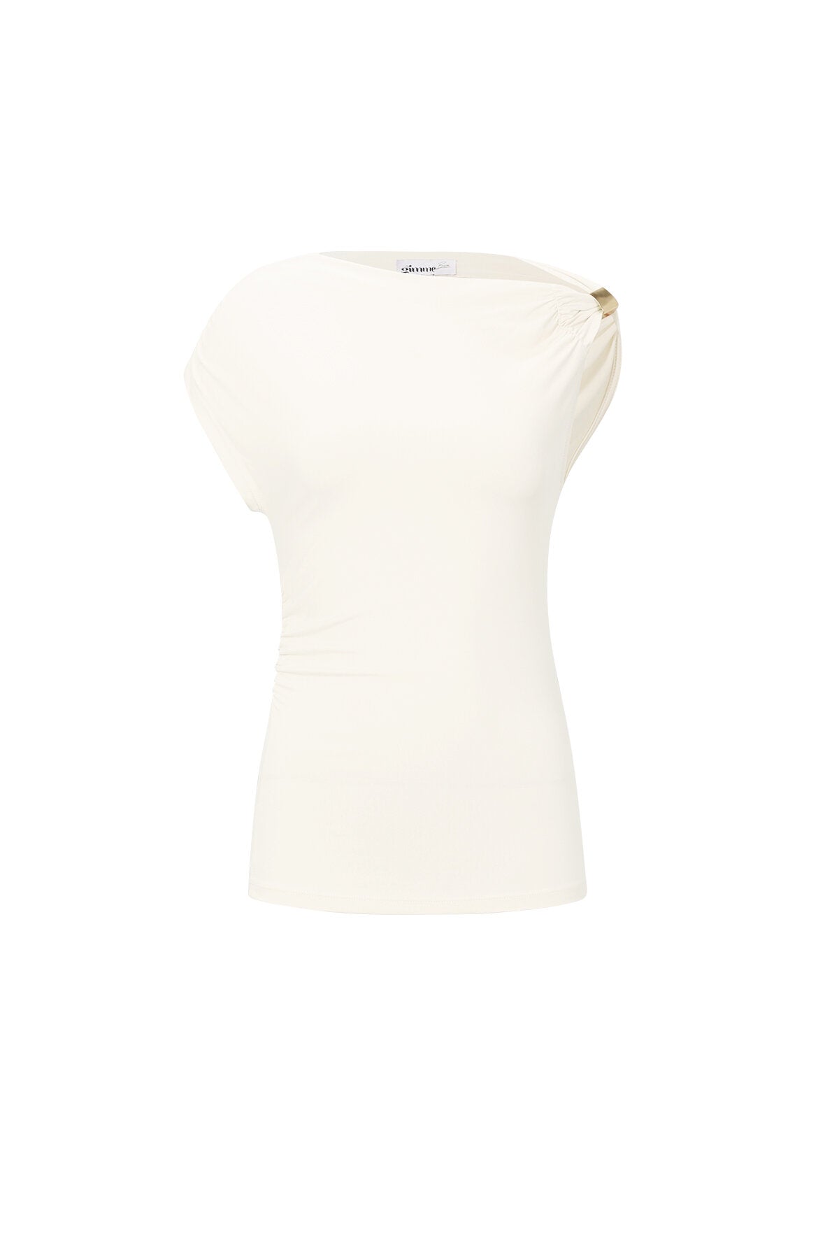 Top con spalle scoperte color oro