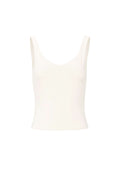 Top da donna con scollo a U, spalline larghe, colore bianco