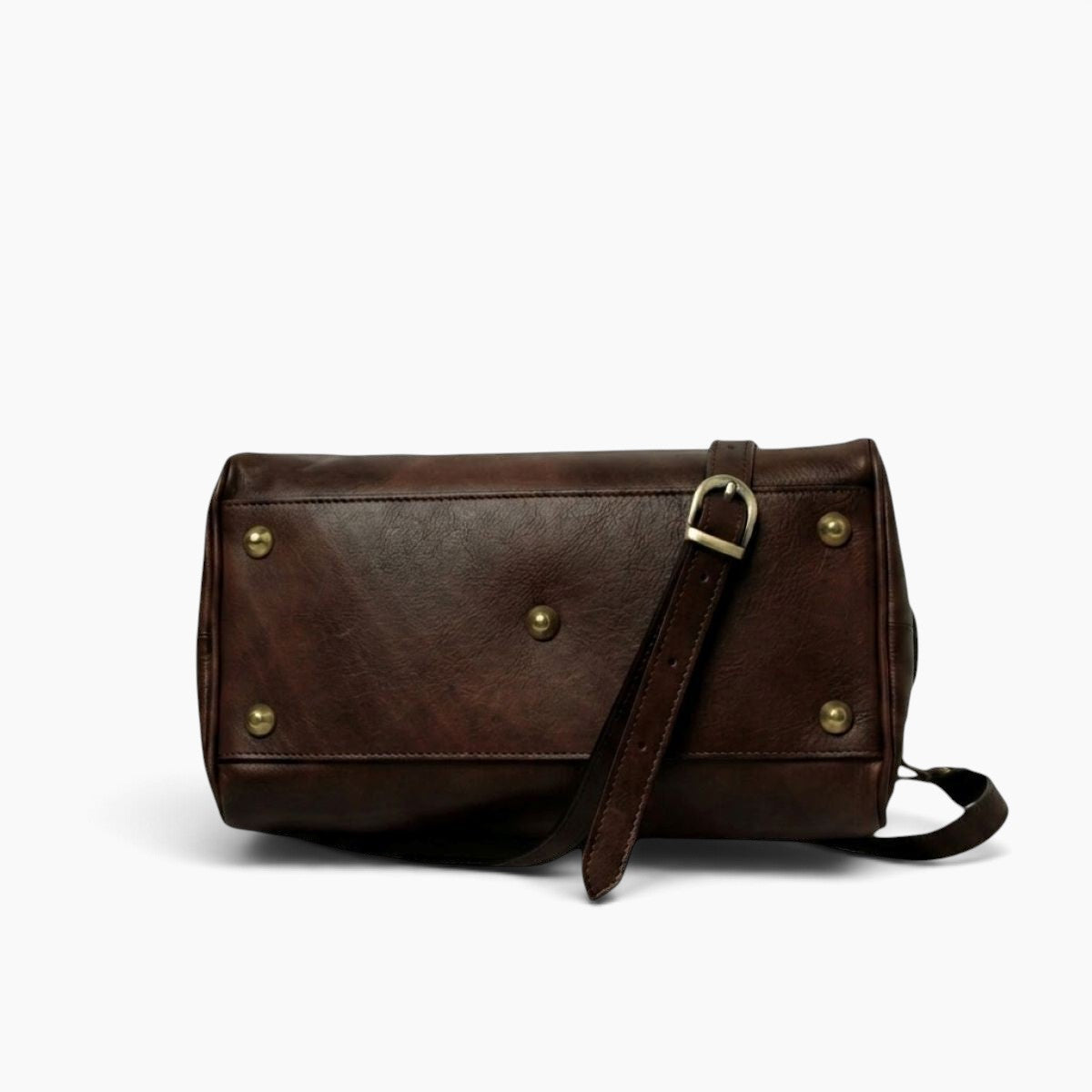 Bauletto Vetrina Fiorentina in pelle di vitello testa di moro con piedini metallici sul fondo