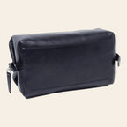 Beauty case Vetrina Fiorentina in pelle di vitello pieno fiore nera con chiusura a zip