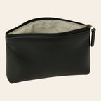 Beauty case Vetrina Fiorentina in pelle nera pieno fiore con chiusura a zip e interno foderato