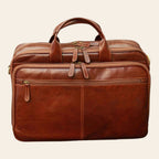 Borsa laptop Vetrina Fiorentina in pelle pieno fiore marrone con scomparti multipli e cerniere resistenti