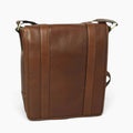 Borsa messenger Vetrina Fiorentina in pelle di vitello color castagna con chiusura a calamita e tracolla regolabile