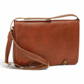 Borsa messenger Vetrina Fiorentina in vitello nappato marrone con tracolla regolabile e finiture artigianali