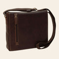 Borsa messenger Vetrina Fiorentina in pelle di bufalo marrone scuro con tracolla regolabile e tasca esterna con zip