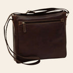 Borsa messenger Vetrina Fiorentina in pelle di bufalo marrone scuro con tracolla regolabile e tasca esterna con zip
