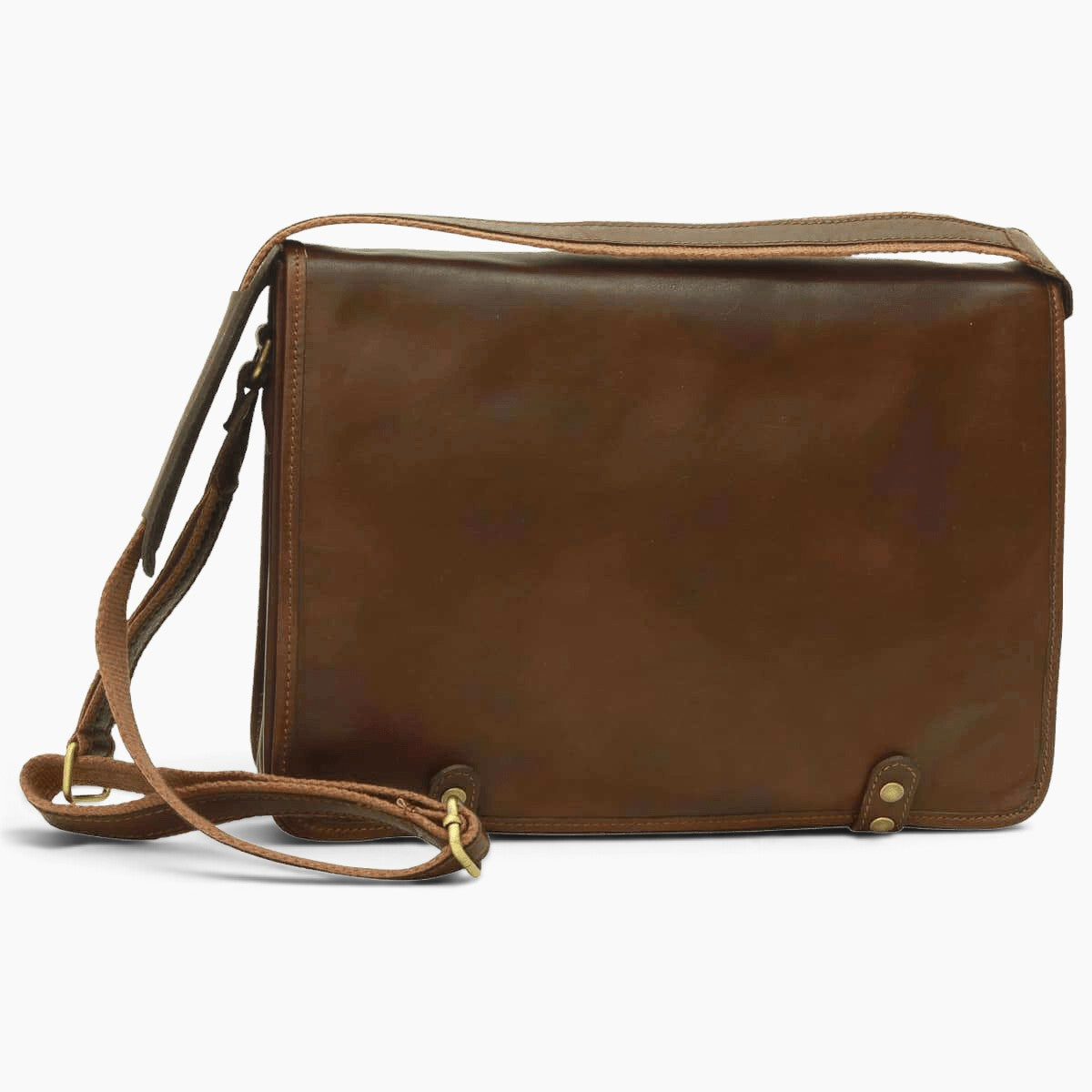Borsa messenger Vetrina Fiorentina in vitello nappato color testa di moro con tracolla regolabile