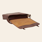 Borsa messenger Vetrina Fiorentina in pelle marrone pieno fiore con interno spazioso e chiusura a calamita