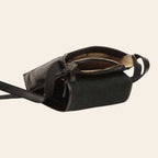 Borsa messenger Vetrina Fiorentina in pelle di vitello pieno fiore nera con interno foderato e doppia chiusura