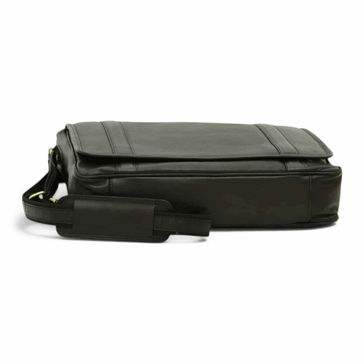 Borsa messenger Vetrina Fiorentina in vitello morbido nero conciato al vegetale con tracolla regolabile
