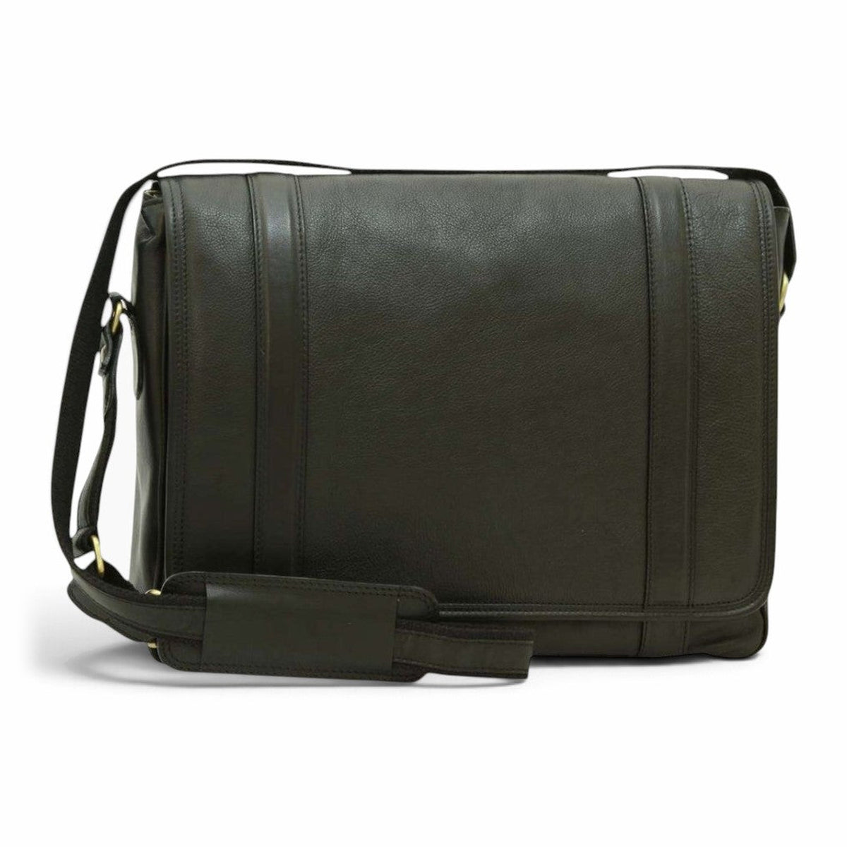 Borsa messenger Vetrina Fiorentina in vitello morbido conciato al vegetale nero con tracolla regolabile