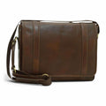 Borsa messenger Vetrina Fiorentina in vitello morbido conciato al vegetale color testa di moro con tracolla regolabile