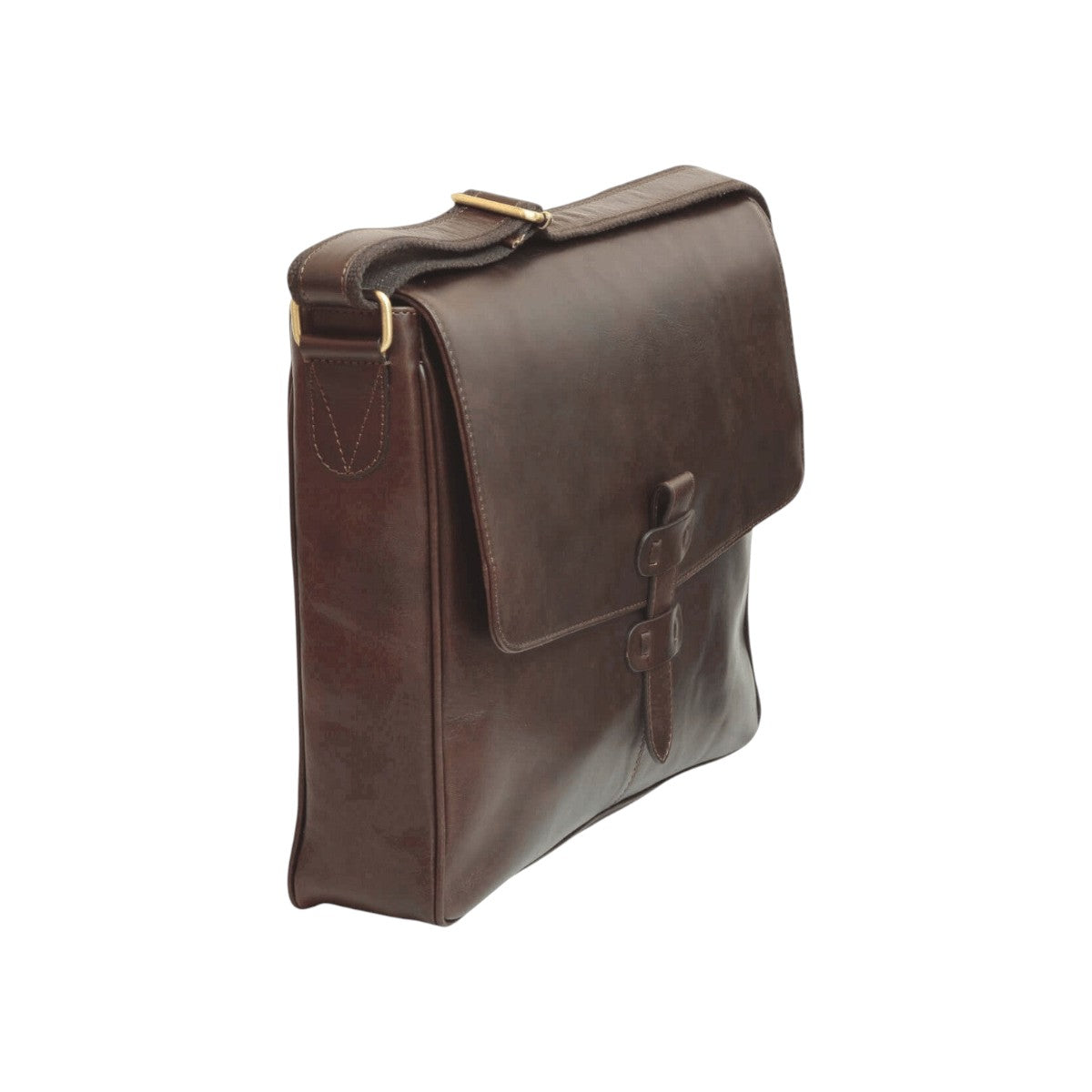 Borsa messenger Vetrina Fiorentina in pelle di vitello pieno fiore testa di moro con tracolla regolabile