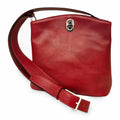 Borsa a secchiello Vetrina Fiorentina in pelle di vitello rossa con chiusura a girello e tracolla regolabile