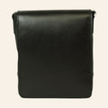 Borsa a tracolla Vetrina Fiorentina artigianale in pelle di vitello nera con scomparto imbottito per iPad
