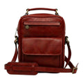 Borsa a tracolla Vetrina Fiorentina in pelle pieno fiore rossa con tasca frontale e tracolla regolabile