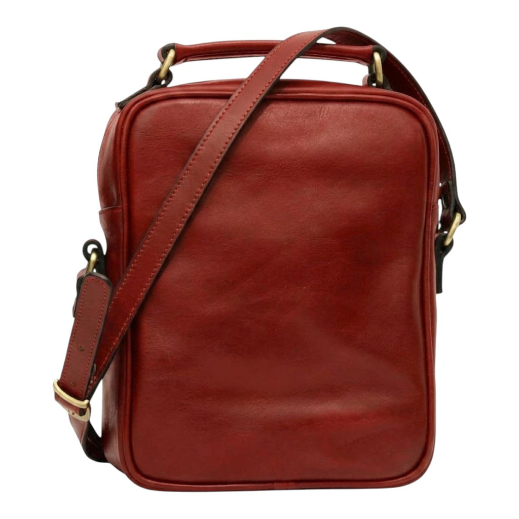 Borsa a tracolla Vetrina Fiorentina in pelle pieno fiore rossa con tracolla regolabile e finiture artigianali