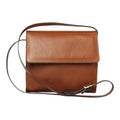 Borsa a tracolla Vetrina Fiorentina in pelle di vitello pieno fiore color teak con tracolla regolabile