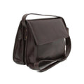 Borsa a tracolla Vetrina Fiorentina in pelle di vitello pieno fiore color testa di moro con design artigianale