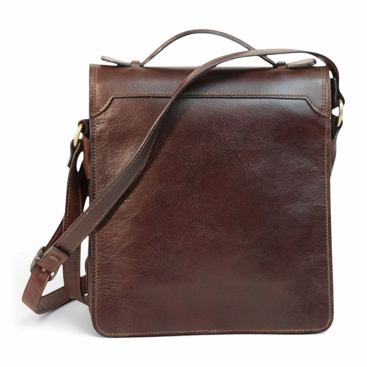 Borsa a tracolla Vetrina Fiorentina artigianale in pelle di vitello testa di moro con tracolla regolabile