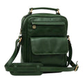 Borsa a tracolla Vetrina Fiorentina in pelle pieno fiore verde con tasca frontale e tracolla regolabile