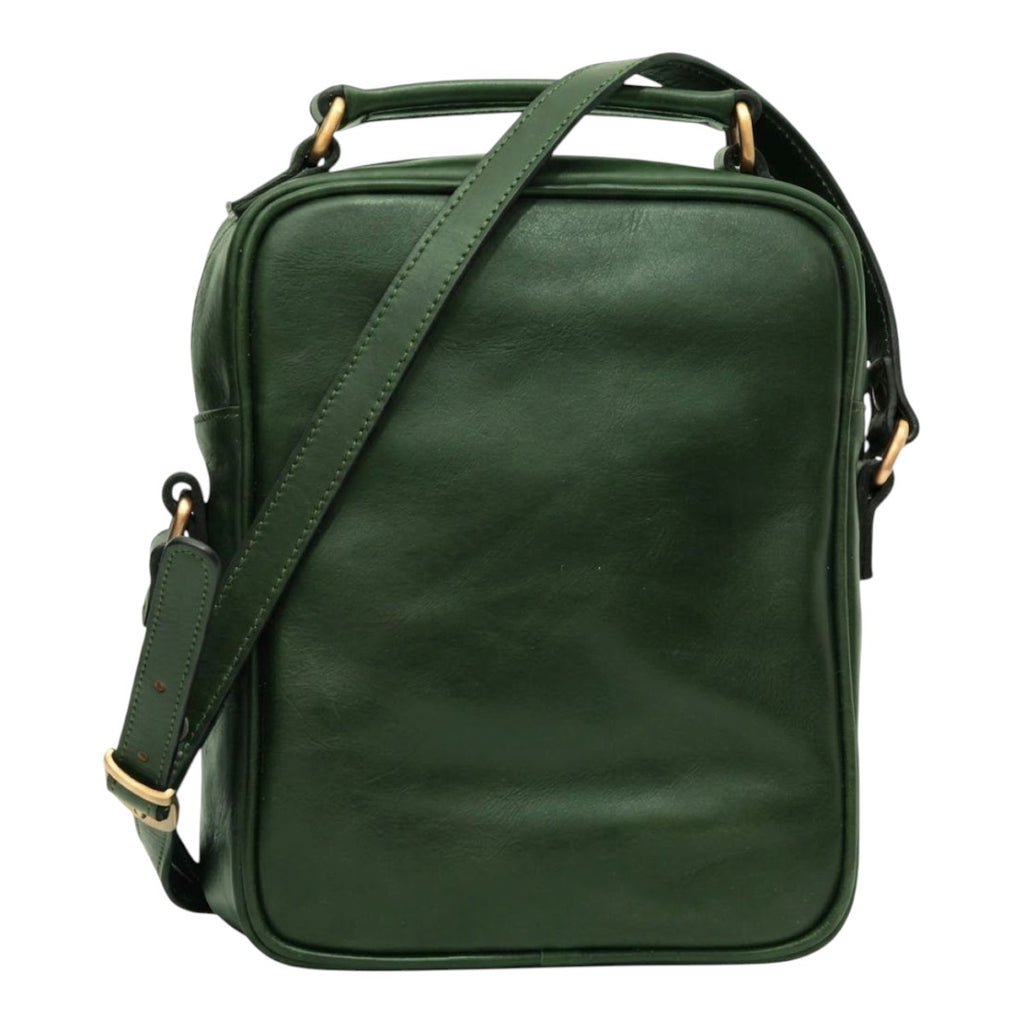Borsa a tracolla Vetrina Fiorentina in pelle pieno fiore verde con tracolla regolabile e design artigianale italiano