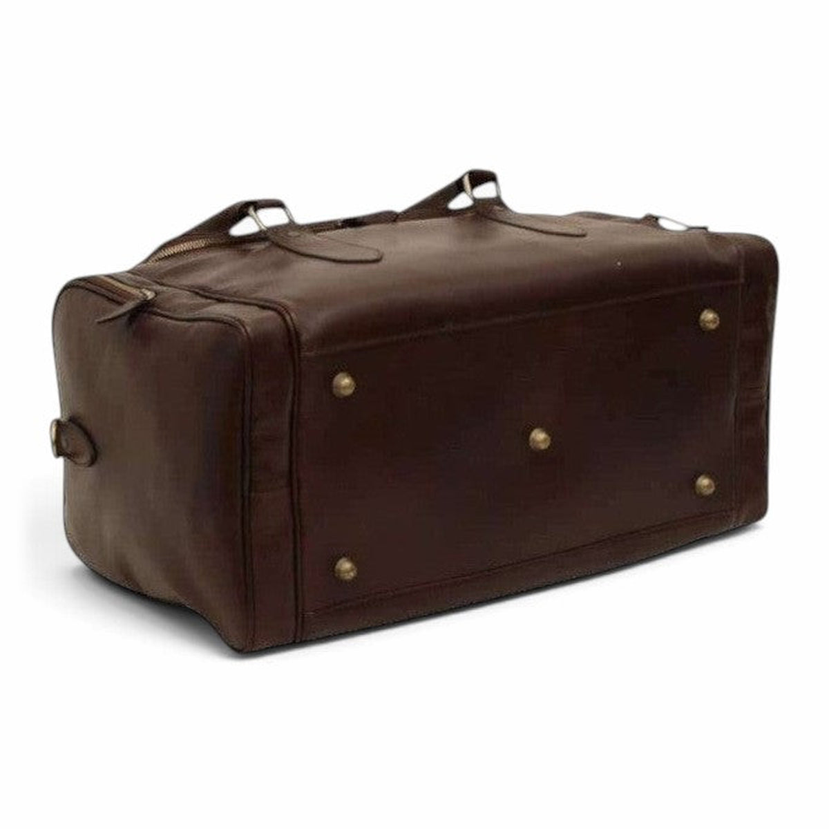 Borsa da viaggio Vetrina Fiorentina in pelle di vitello testa di moro con piedini metallici e chiusura a zip