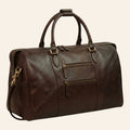 Borsa da viaggio Vetrina Fiorentina in pelle di vitello pieno fiore testa di moro con tasche frontali e tracolla