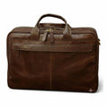 Cartella porta laptop Vetrina Fiorentina in pelle di vitello pieno fiore color testa di moro con doppia zip