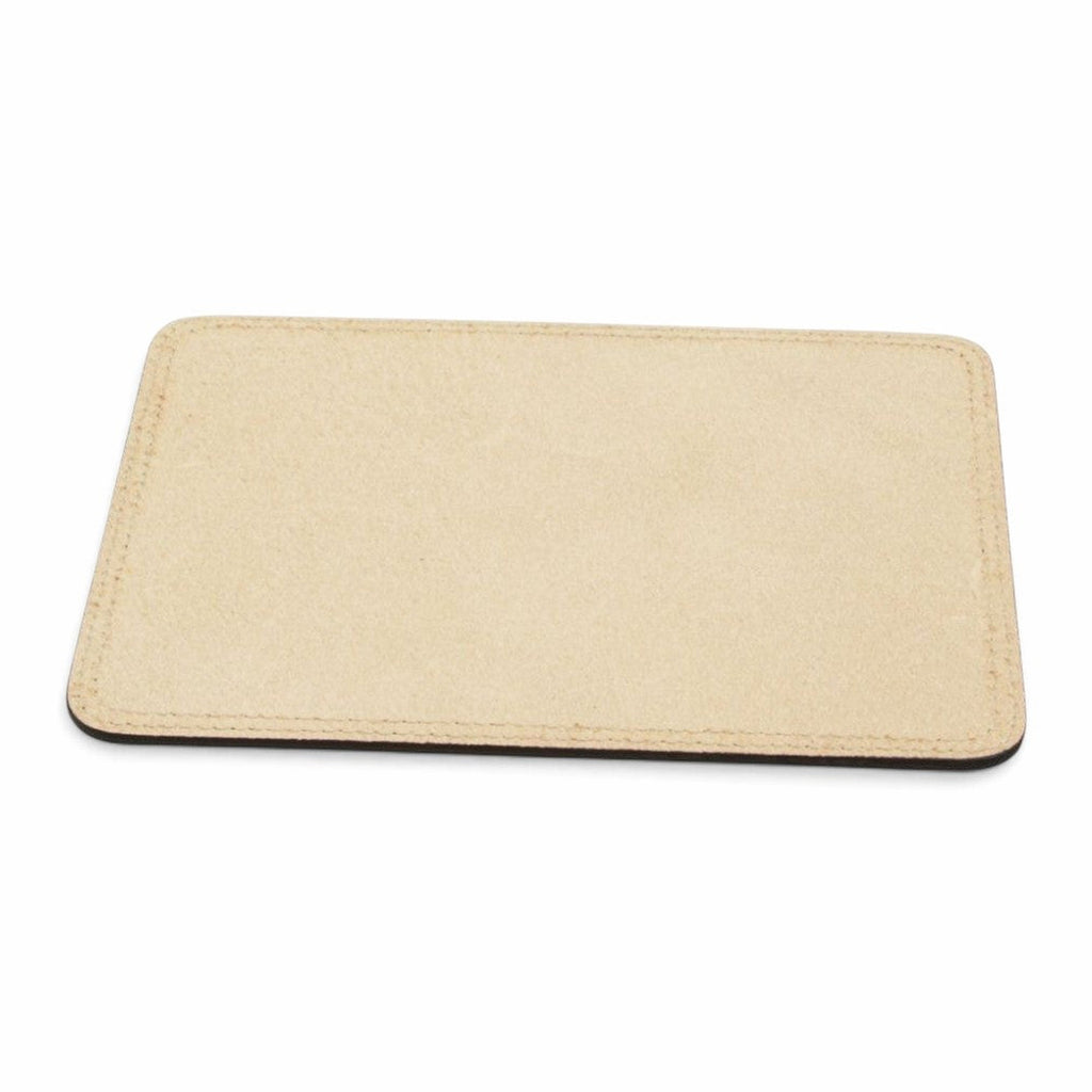 Mouse pad Vetrina Fiorentina in pelle di vitello pieno fiore color beige con fondo in crosta artigianale